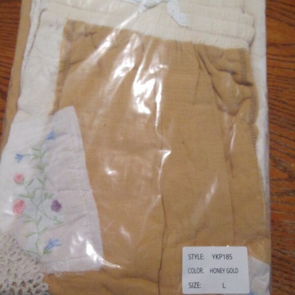 🔥🍫POL Vintage-Inspired Patchwork Cotton Pants – Boho Lace Honey Gold - Picture 10 of 16